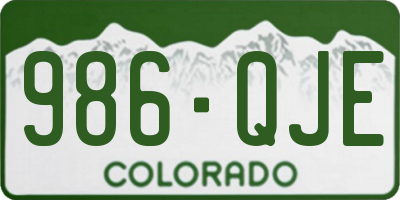 CO license plate 986QJE