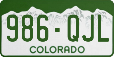 CO license plate 986QJL