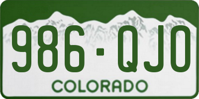 CO license plate 986QJO