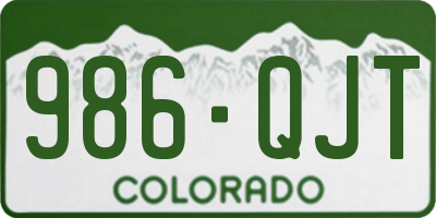 CO license plate 986QJT