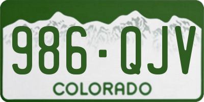 CO license plate 986QJV