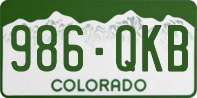 CO license plate 986QKB