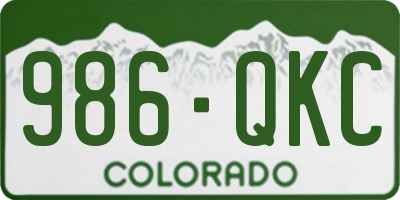 CO license plate 986QKC