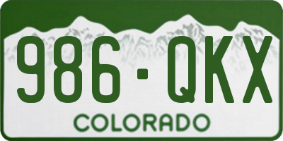 CO license plate 986QKX