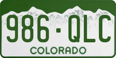 CO license plate 986QLC