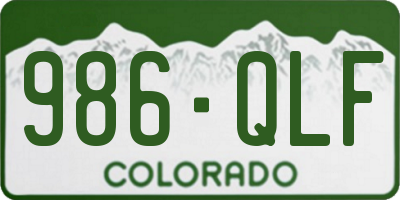 CO license plate 986QLF