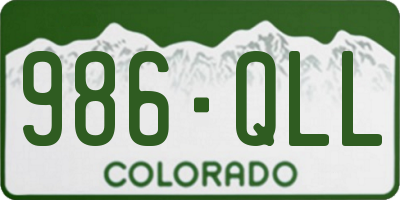 CO license plate 986QLL