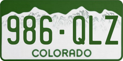 CO license plate 986QLZ