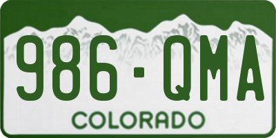 CO license plate 986QMA