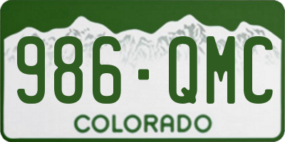 CO license plate 986QMC