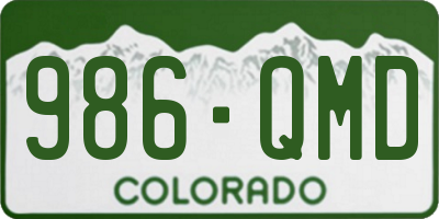 CO license plate 986QMD