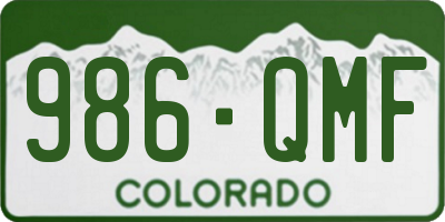 CO license plate 986QMF