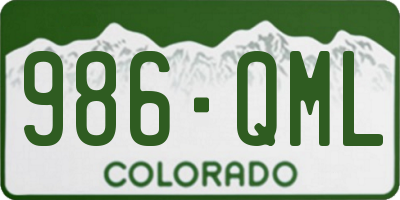 CO license plate 986QML