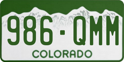 CO license plate 986QMM