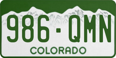 CO license plate 986QMN
