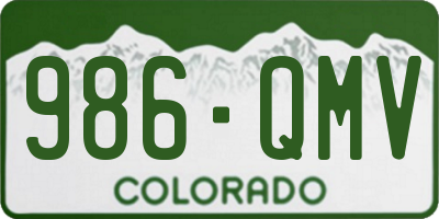 CO license plate 986QMV