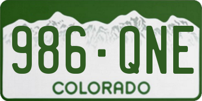 CO license plate 986QNE