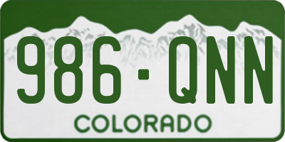 CO license plate 986QNN