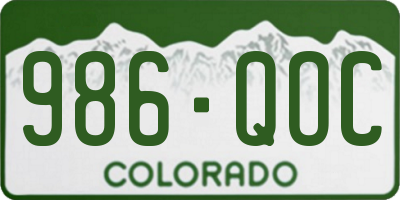 CO license plate 986QOC