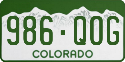 CO license plate 986QOG