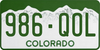 CO license plate 986QOL