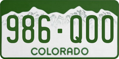 CO license plate 986QOO