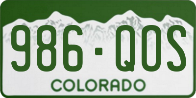 CO license plate 986QOS