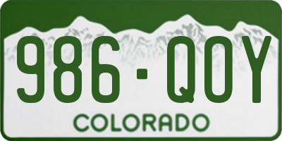 CO license plate 986QOY
