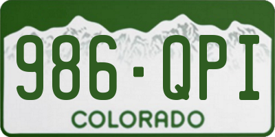 CO license plate 986QPI