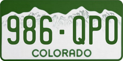 CO license plate 986QPO