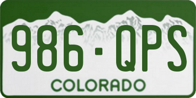 CO license plate 986QPS