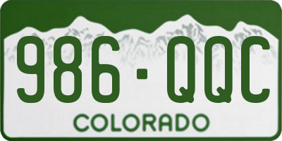 CO license plate 986QQC