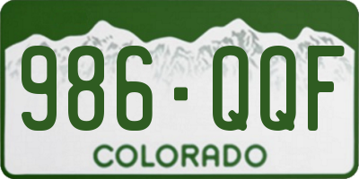 CO license plate 986QQF
