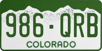 CO license plate 986QRB