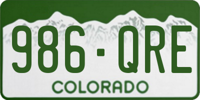 CO license plate 986QRE