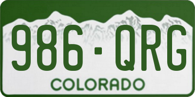 CO license plate 986QRG