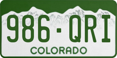 CO license plate 986QRI