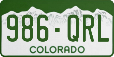 CO license plate 986QRL