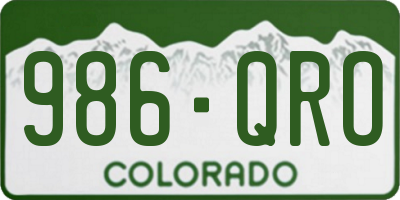 CO license plate 986QRO