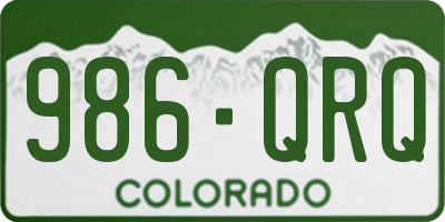 CO license plate 986QRQ
