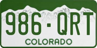 CO license plate 986QRT