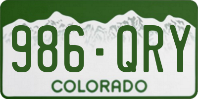 CO license plate 986QRY