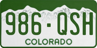 CO license plate 986QSH