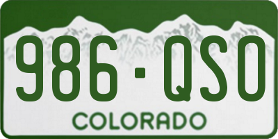 CO license plate 986QSO