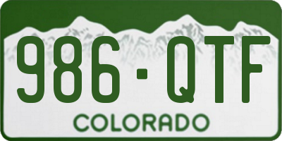 CO license plate 986QTF