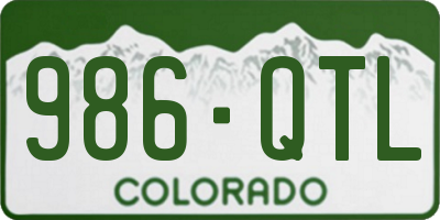 CO license plate 986QTL