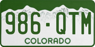CO license plate 986QTM