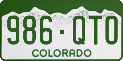 CO license plate 986QTO