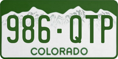 CO license plate 986QTP
