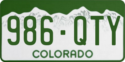 CO license plate 986QTY